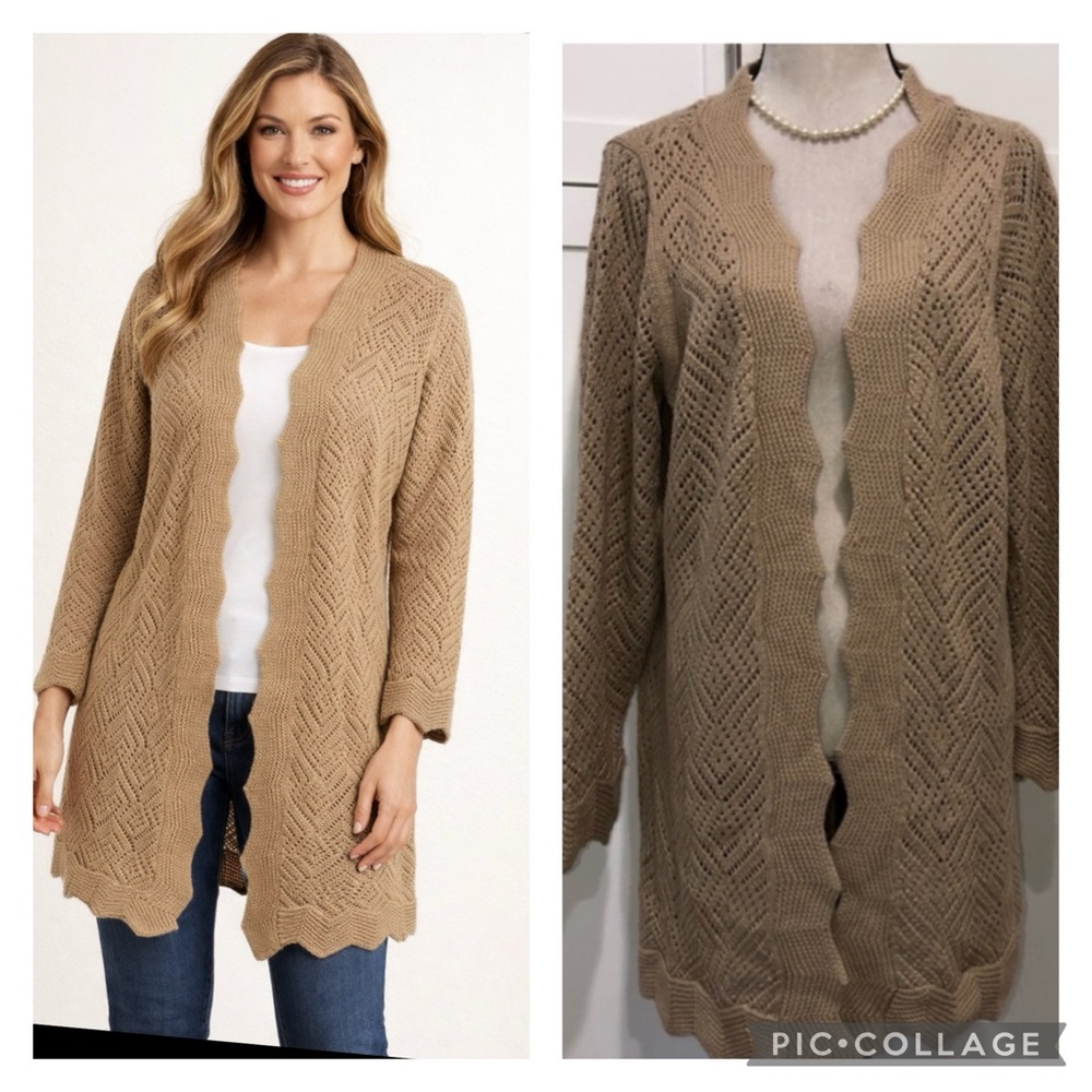 Open knit duster cardigan